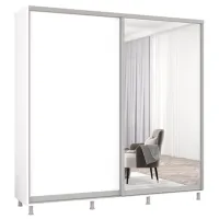 Шкаф Mobildor-Lux Aron 220 x 60см x 200 / ЛДСП / Белый