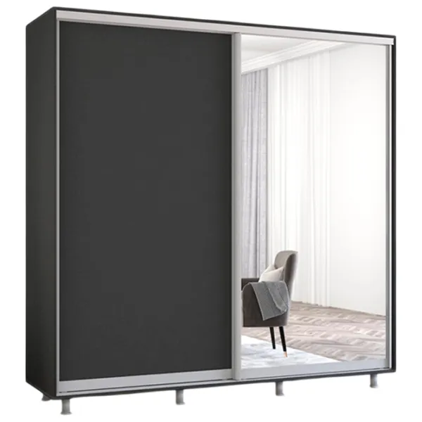 Dulap Mobildor-Lux Aron 200 x 60 x 220 / PAL / Antracit photo 1