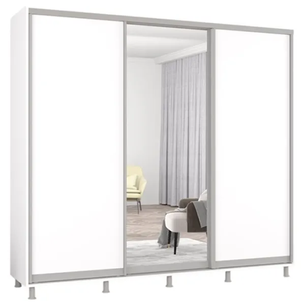 Dulap Mobildor-Lux Aron 250 x 60 x 240 / PAL / Alb photo 1