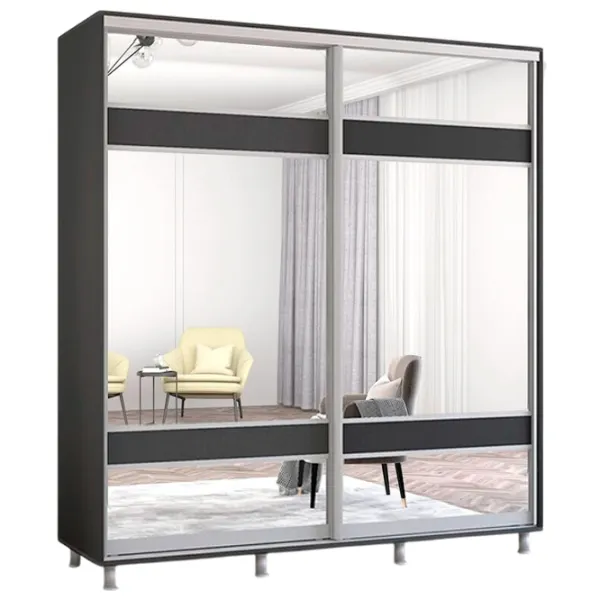 Шкаф Mobildor-Lux Aron K3 200 x 60см x 230 / ЛДСП / Антрацит photo 1