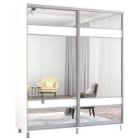 Шкаф Mobildor-Lux ARON S 190 x 60см x 200 / ЛДСП / Белый