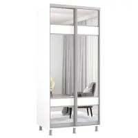 Шкаф Mobildor-Lux ARON S 130 x 60см x 200 / ЛДСП / Белый