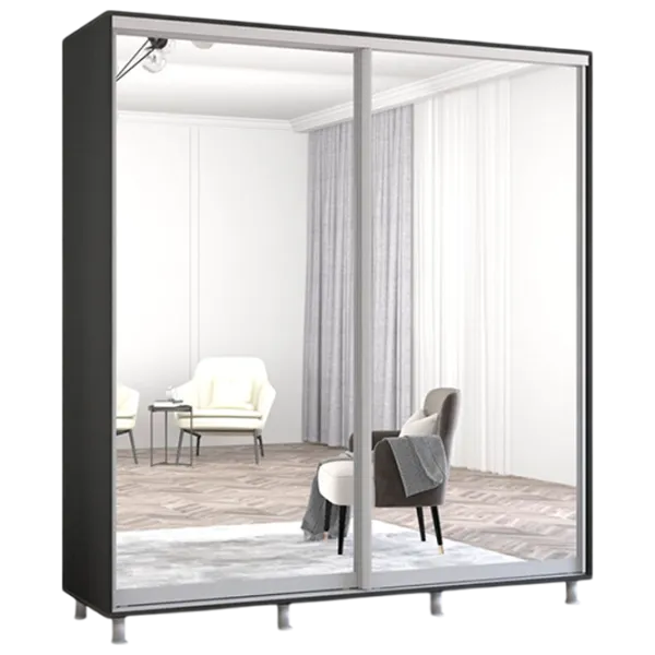 Шкаф Mobildor-Lux Aron P 18 200 x 60см x 240 / ЛДСП / Антрацит photo 1