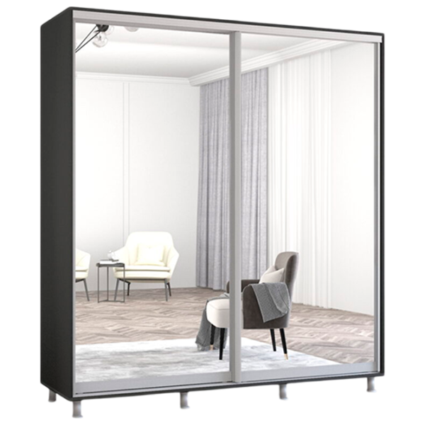 Шкаф Mobildor-Lux Aron P 18 200 x 60см x 240 / ЛДСП / Антрацит photo 1