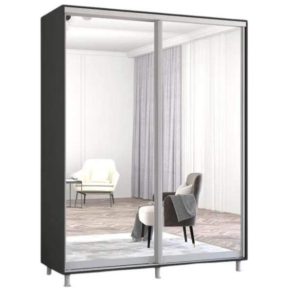 Шкаф Mobildor-Lux ARON S 160 x 60см x 200 / ЛДСП / Антрацит photo 1 Шкаф Mobildor-Lux ARON S 160 x 60см x 200 / ЛДСП / Антрацит photo 1