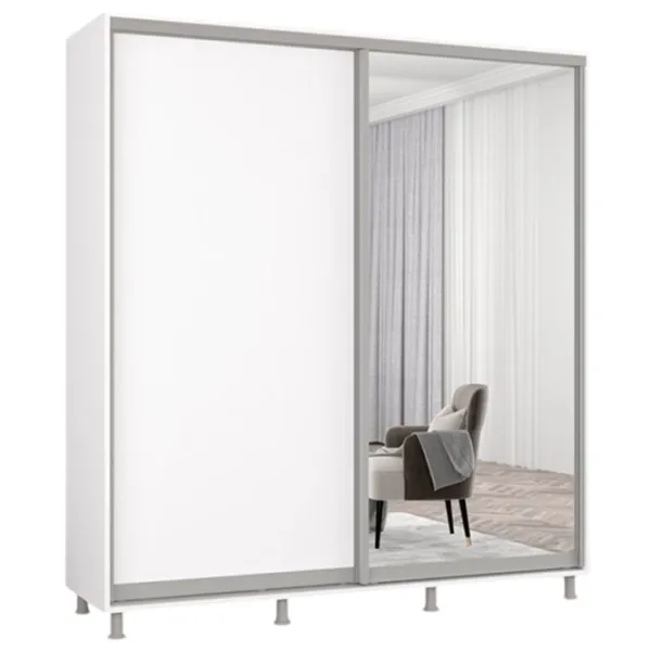 Dulap Mobildor-Lux ARON P 200 x 60 x 240 / PAL / Alb photo 1