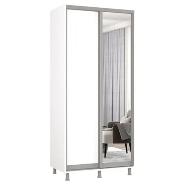 Dulap Mobildor-Lux ARON P 100 x 60 x 200 / PAL / Alb photo 1