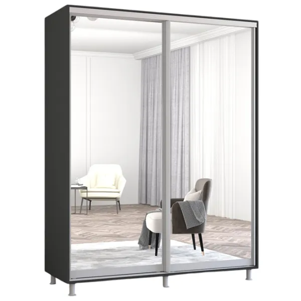Шкаф Mobildor-Lux ARON S 160 x 60см x 240 / ЛДСП / Антрацит photo 1 Шкаф Mobildor-Lux ARON S 160 x 60см x 240 / ЛДСП / Антрацит photo 1