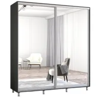 Шкаф Mobildor-Lux ARON S 190 x 60см x 220 / ЛДСП / Антрацит