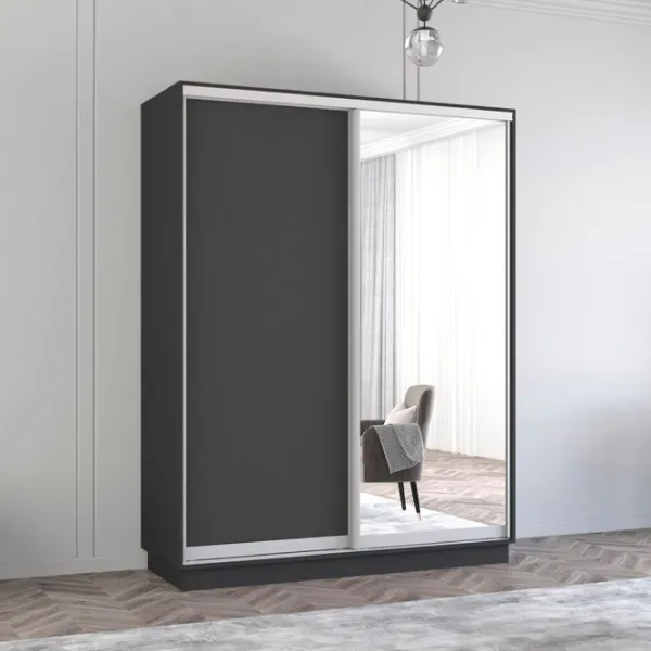 Шкаф Mobildor-Lux Fox 160 x 60см x 200 / ЛДСП / Antracit photo 3