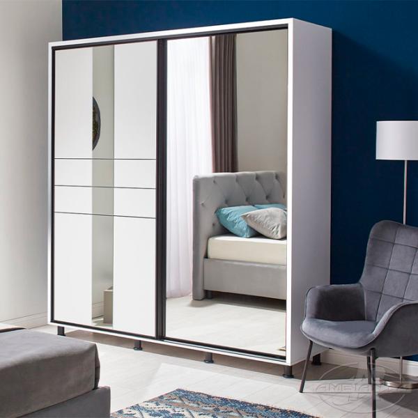 Шкаф Ambianta Rio 200 x 58см x 224 / ЛДСП / Белый photo 1 Шкаф Ambianta Rio 200 x 58см x 224 / ЛДСП / Белый photo 1