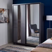 Шкаф Ambianta Rio 140 x 58см x 224 / ЛДСП / Графитовый