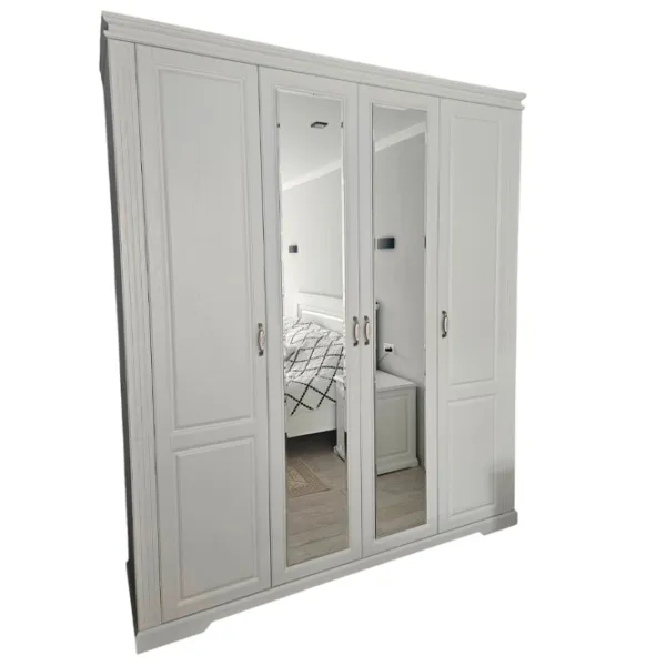 Dulap Alfa Mobila Romance 1521 195 x 60 x 230 / PAL / White photo 1