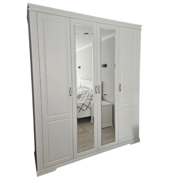 Dulap Alfa Mobila Romance 1521 195 x 60 x 230 / PAL / White photo 1