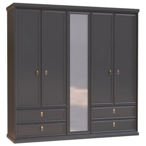 Шкаф Dogtas Lorenta 227.1 x 62.2см x 225.8 / ЛДСП / Антрацит photo 1