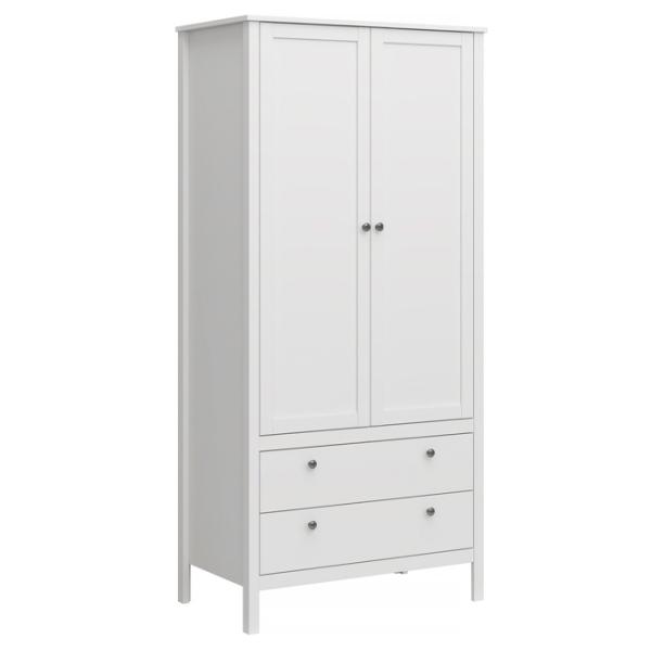 Dulap Tempo Kondela Olje 2D2S 91 x 61 x 200.6 / MDF / Alb photo 1