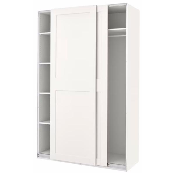 Шкаф Ikea Pax/Grimo 150 x 66см x 236.4 / ДСП / Белый photo 1