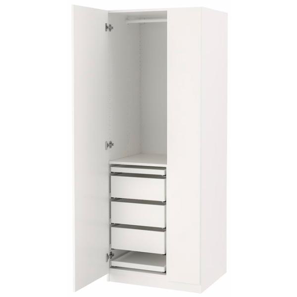 Шкаф Ikea Pax/Forsand 75 x 60см x 201.2 / ДСП / Белый photo 1
