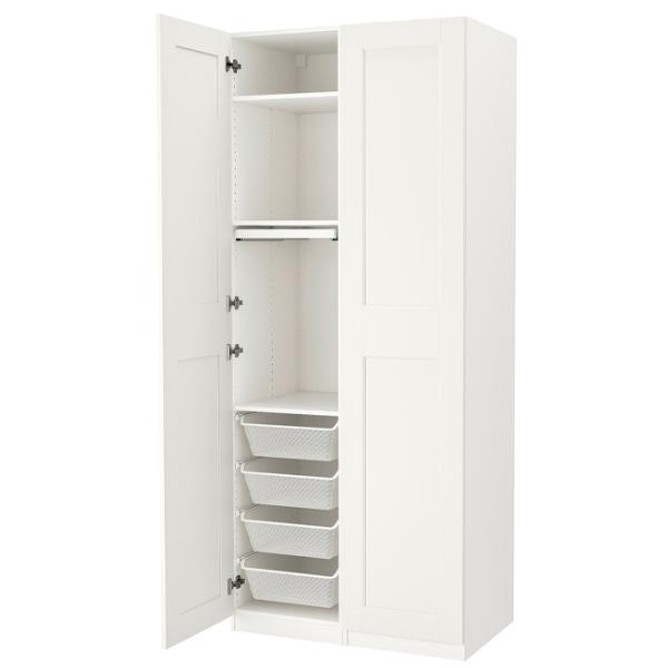 Шкаф Ikea Pax/Grimo 100 x 60см x 236.4 / ДСП / Белый photo 1