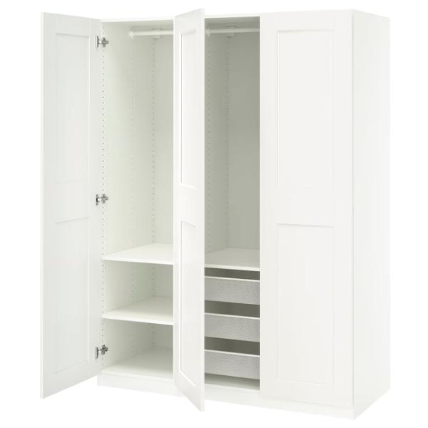 Шкаф Ikea Pax/Grimo 150 x 60см x 201.2 / ДСП / Белый photo 1