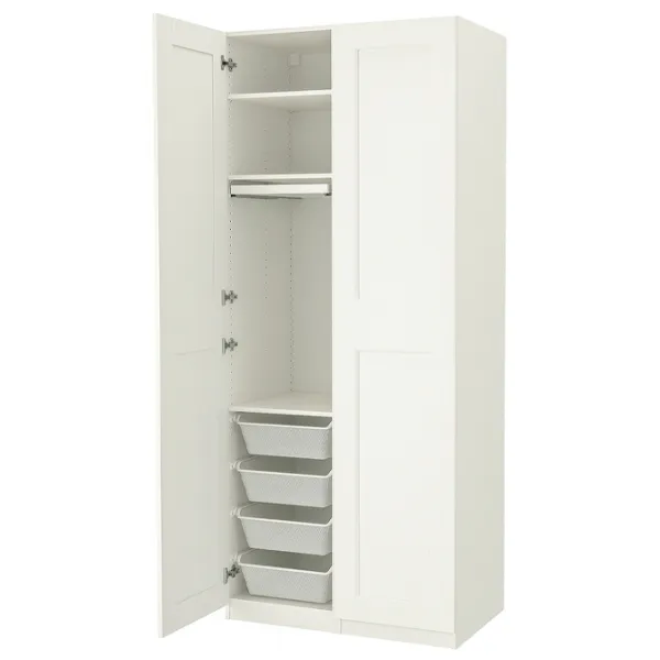Шкаф Ikea Pax/Grimo 100 x 60см x 236 / ДСП / Белый photo 1 Шкаф Ikea Pax/Grimo 100 x 60см x 236 / ДСП / Белый photo 1