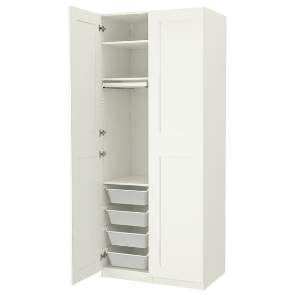 Шкаф Ikea Pax/Grimo 100 x 60см x 236 / ДСП / Белый photo 1 Шкаф Ikea Pax/Grimo 100 x 60см x 236 / ДСП / Белый photo 1