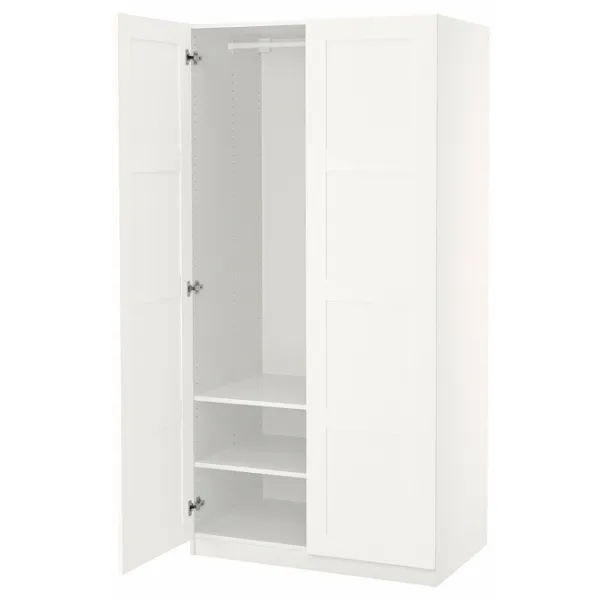 Шкаф Ikea Pax/Bergsbo 100 x 60см x 201.2 / ДСП / Белый photo 1