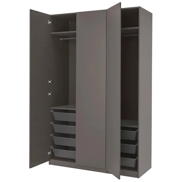 Шкаф Ikea Pax/Forsand 150 x 60см x 236.4 / ДСП / Темно серый photo 1