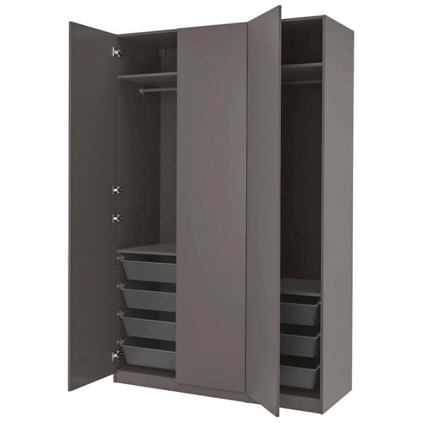 Шкаф Ikea Pax/Forsand 150 x 60см x 236.4 / ДСП / Темно серый photo 1