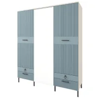 Dulap ML-Mobila Velvet №6 180.1 x 55 x 216 / PAL / Stejar Craft Alb