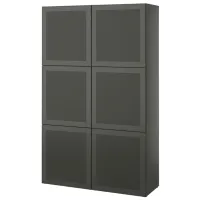 Шкаф Ikea Besta 120 x 42см x 193 / ДСП / Темно серый