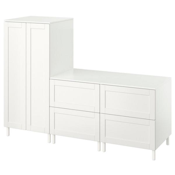 Шкаф Ikea Smastad/Platsa 180 x 57см x 133 / ДСП / Белый photo 1
