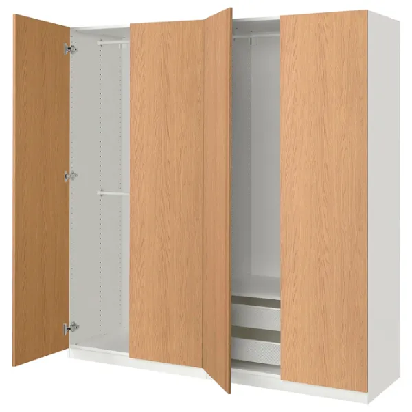 Шкаф Ikea Pax/Storklinta 200 x 60см x 201.2 / ДСП / Белый photo 1