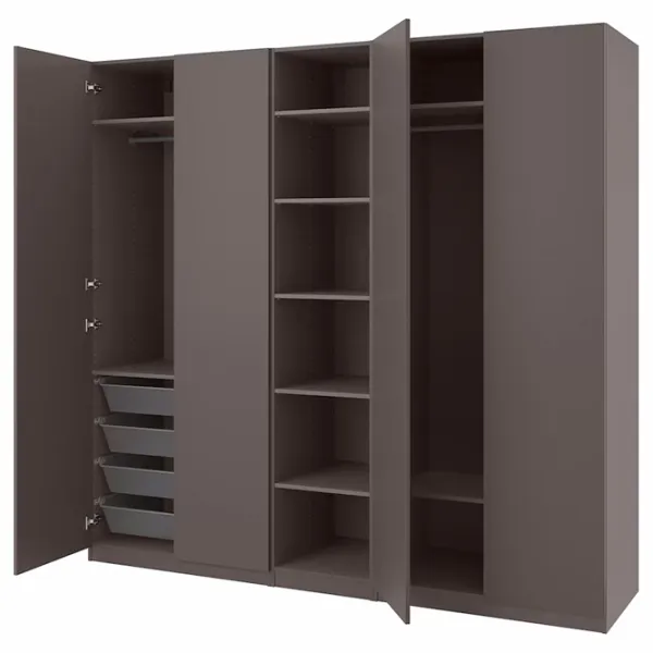 Шкаф Ikea Pax/Forsand 250 x 60см x 236.4 / ДСП / Темно серый photo 1
