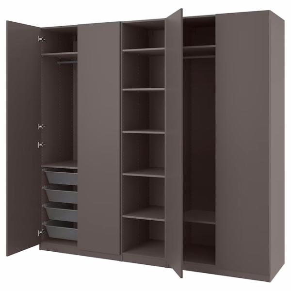 Шкаф Ikea Pax/Forsand 250 x 60см x 236.4 / ДСП / Темно серый photo 1