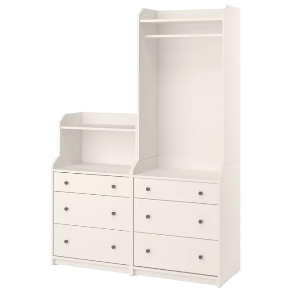 Шкаф Ikea Hauga 139 x 46см x 199 / ДСП / Белый photo 1