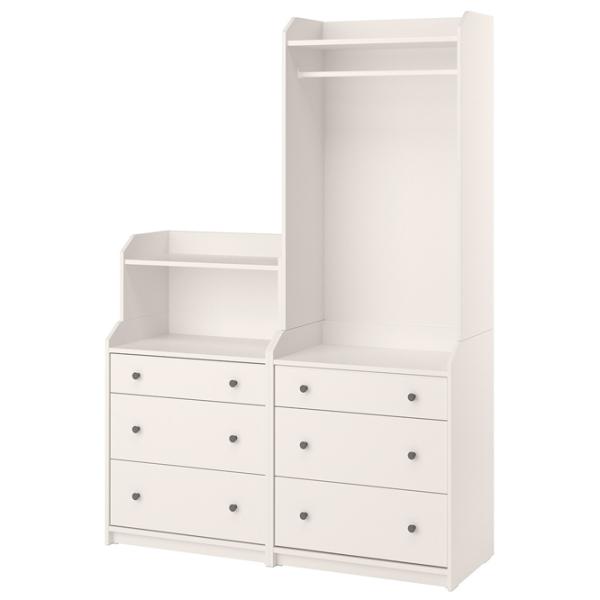 Шкаф Ikea Hauga 139 x 46см x 199 / ДСП / Белый photo 1