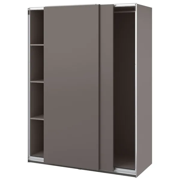 Шкаф Ikea Pax/Hasvik 150 x 66см x 201.2 / ДСП / Темно серый photo 1