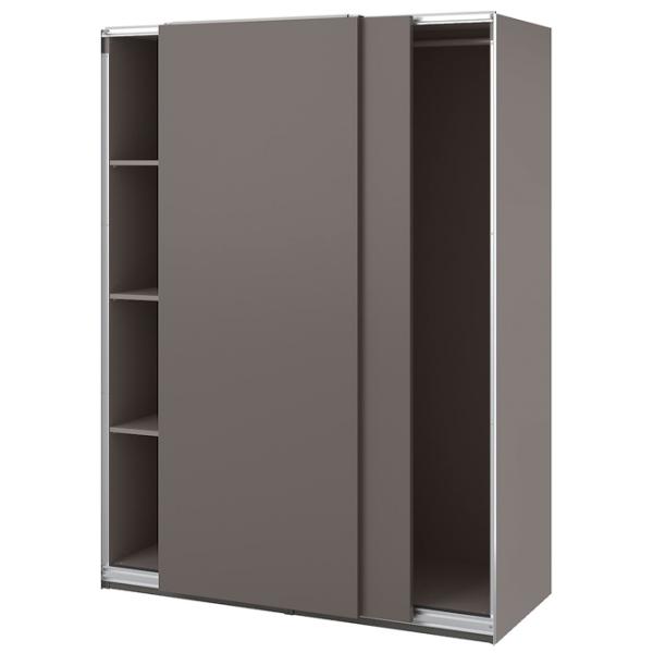 Шкаф Ikea Pax/Hasvik 150 x 66см x 201.2 / ДСП / Темно серый photo 1