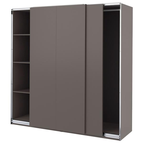 Шкаф Ikea Pax/Hasvik 200 x 66см x 201.2 / ДСП / Темно серый photo 1