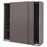 Шкаф Ikea Pax/Hasvik 200 x 66см x 201.2 / ДСП / Темно серый