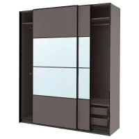 Шкаф Ikea Pax/Mehamn/Auli 200 x 66см x 236.4 / ДСП / Темно серый