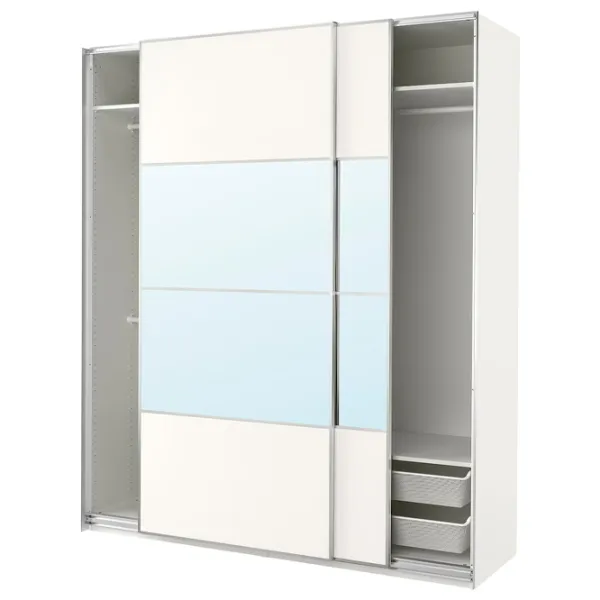 Шкаф Ikea Pax/Mehamn/Auli 200 x 66см x 236.4 / ДСП / Белый photo 1