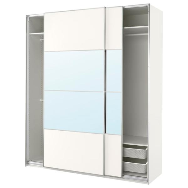 Шкаф Ikea Pax/Mehamn/Auli 200 x 66см x 236.4 / ДСП / Белый photo 1