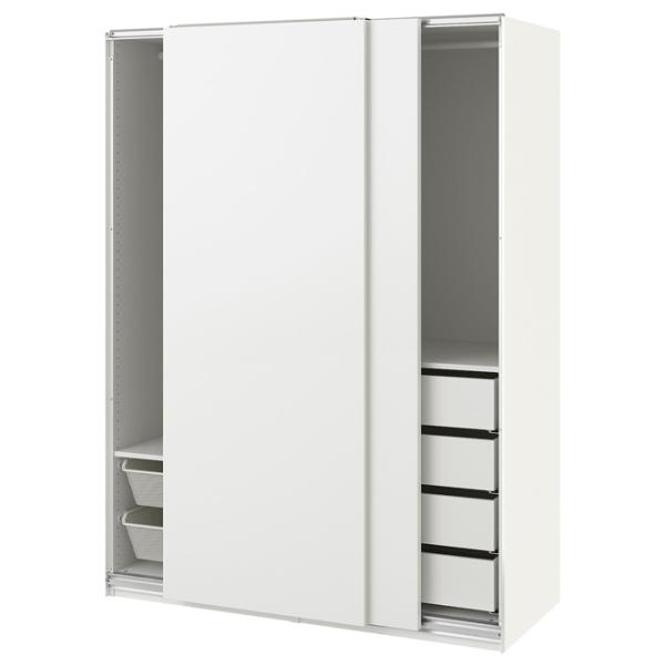 Шкаф Ikea Pax/Hasvik 150 x 66см x 201 / ДСП / Белый photo 1