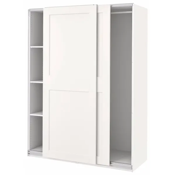 Шкаф Ikea Pax/Grimo 150 x 66см x 201 / ДСП / Белый photo 1