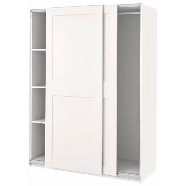 Шкаф Ikea Pax/Grimo 150 x 66см x 201 / ДСП / Белый photo 1