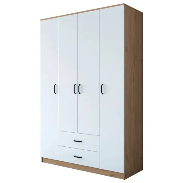 Шкаф Mirage Meble BA112 4D2S 140 x 51.5см x 210 / ЛДСП / Орех photo 1