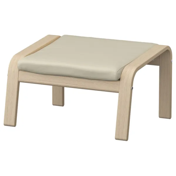 Fotoliu moale Ikea Poang Bleached oak veneer / Piele  photo 1