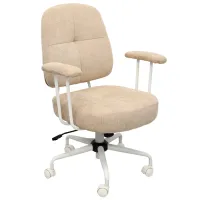 Fotoliu de birou DecoPrim Pablo Stofă/ Beige White